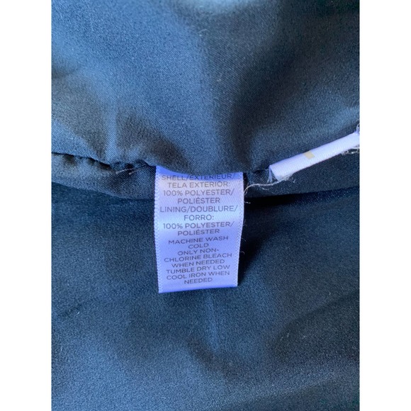 LOFT Dress Womens 6 Navy Blue Pleated Tiered Hidden Button Front 3/4 Sleeve - Picture 4 of 7